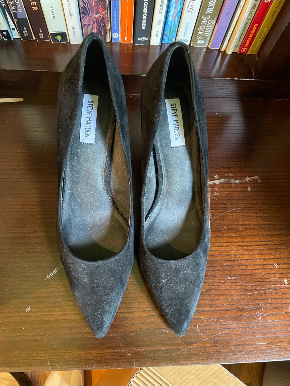 Steve Madden Lillie Black Suede Pointed Toe Heels